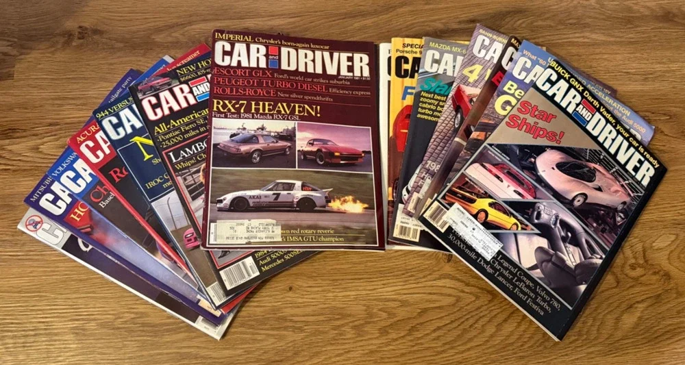 🚗 Vintage Car and Driver Magazine Lot 14 Issues 1981-1989 Ferrari Porsche BMW